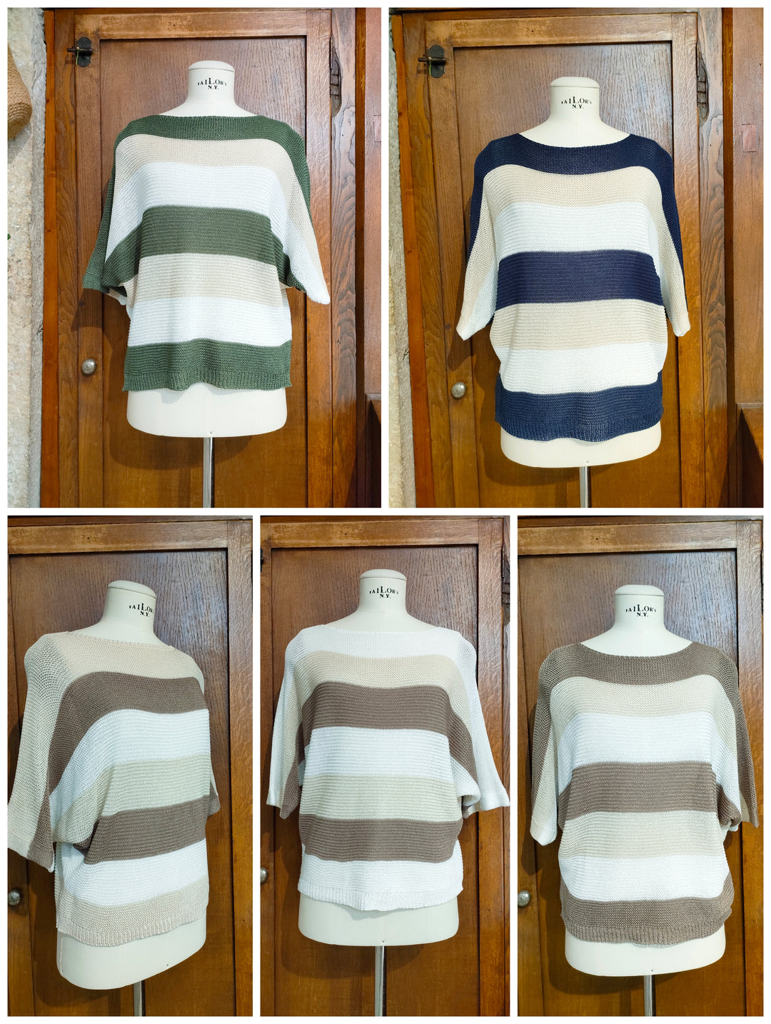 Maglia righe maniche pipistrello