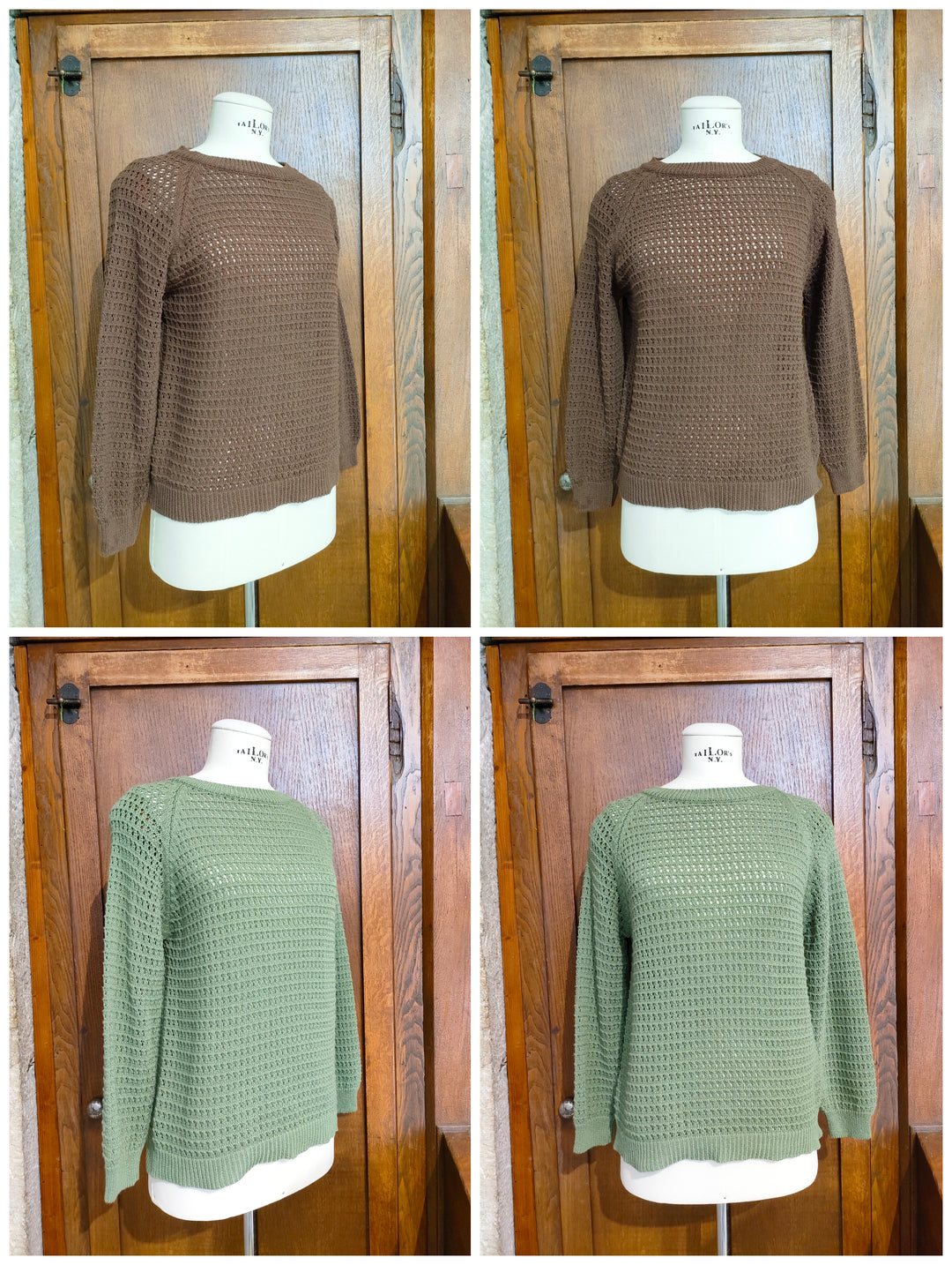 Maglia girocollo traforata
