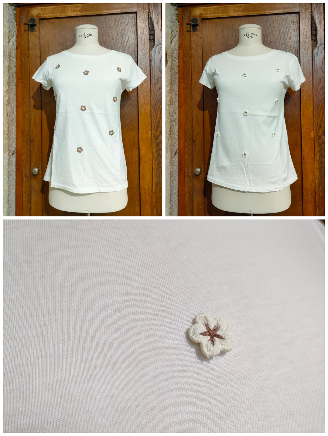T-shirt fiore ricamato