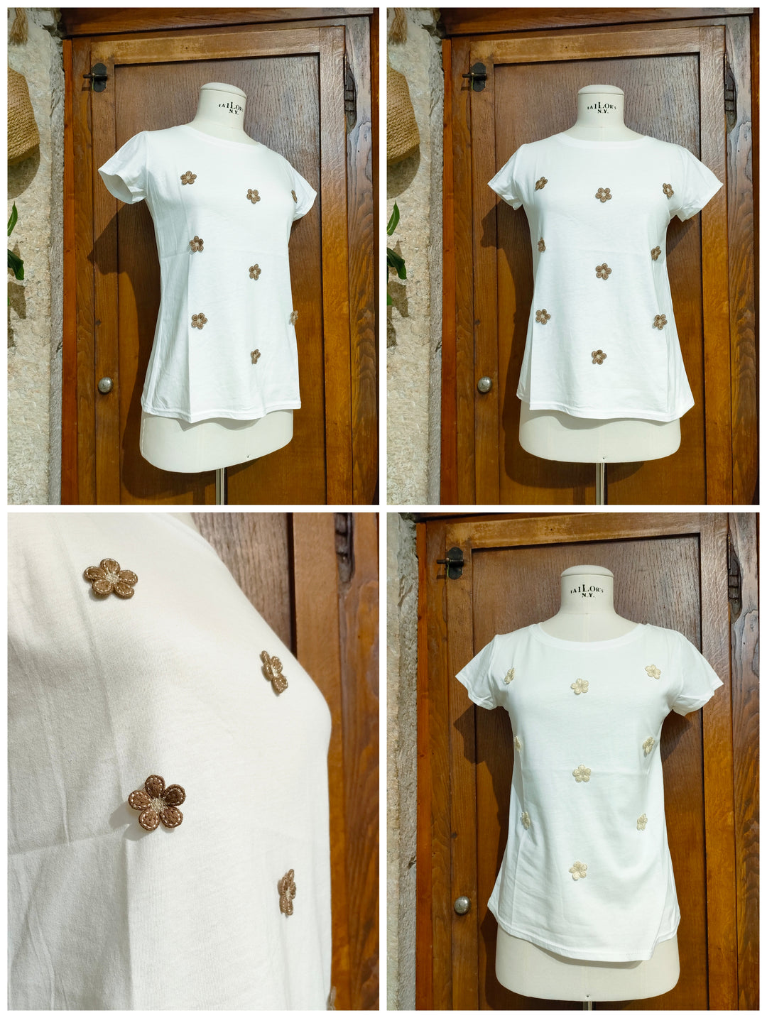 T-shirt fiore ricamato