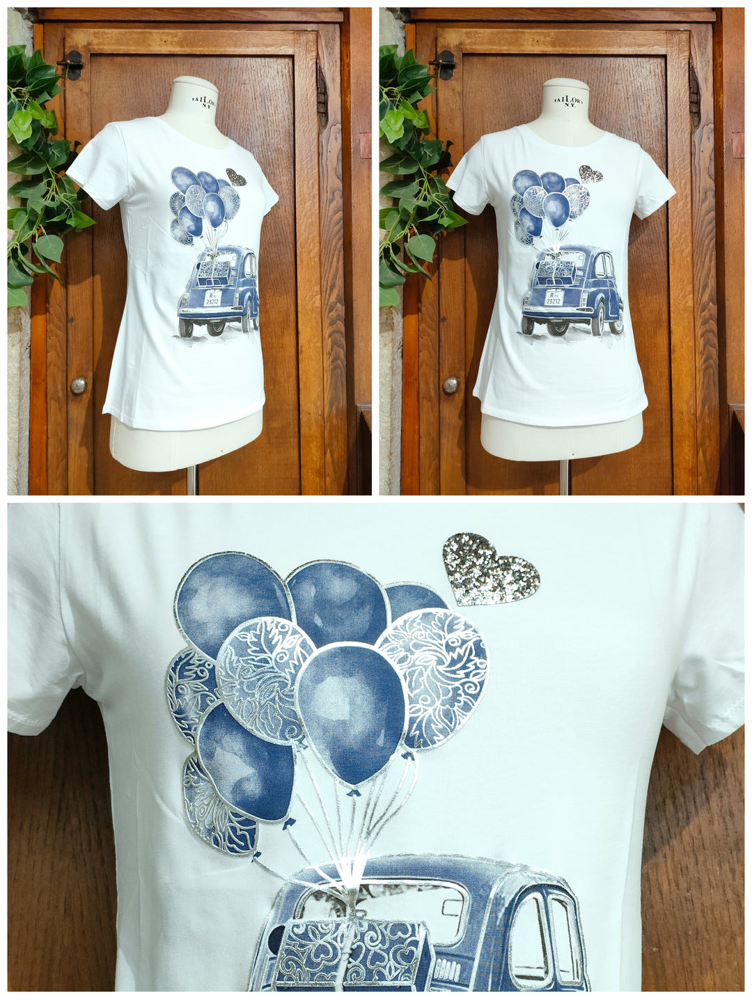 T-shirt cuori e palloncini