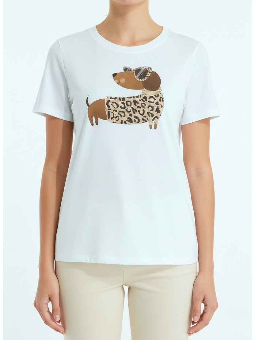 T-shirt bassotto maculato