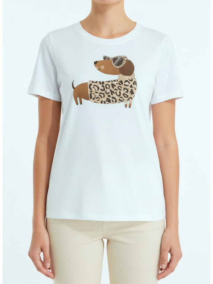T-shirt bassotto maculato