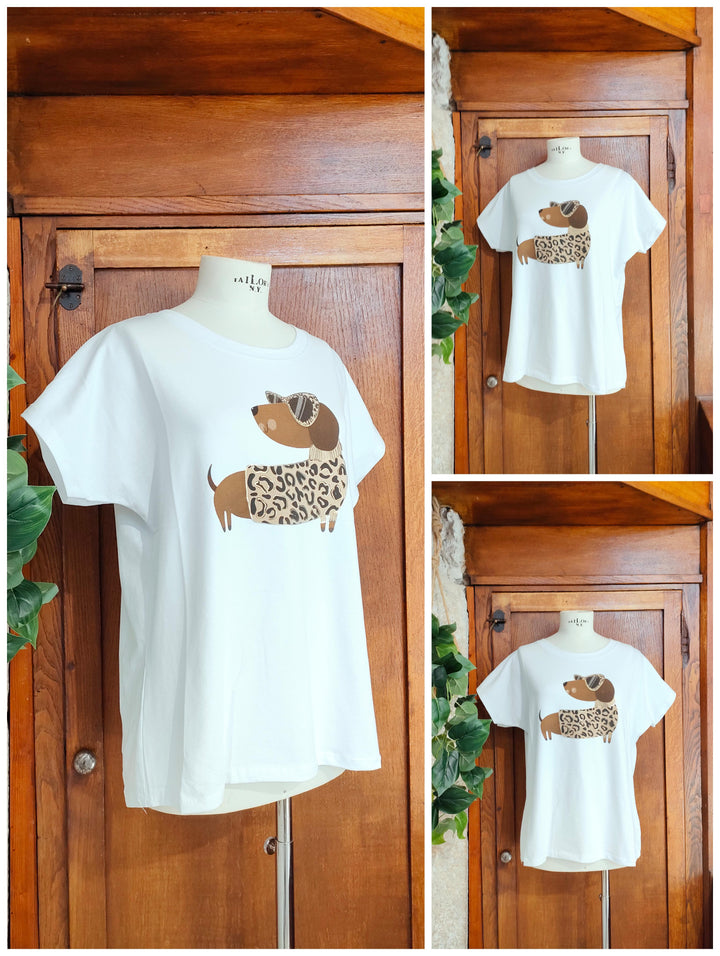 T-shirt bassotto maculato