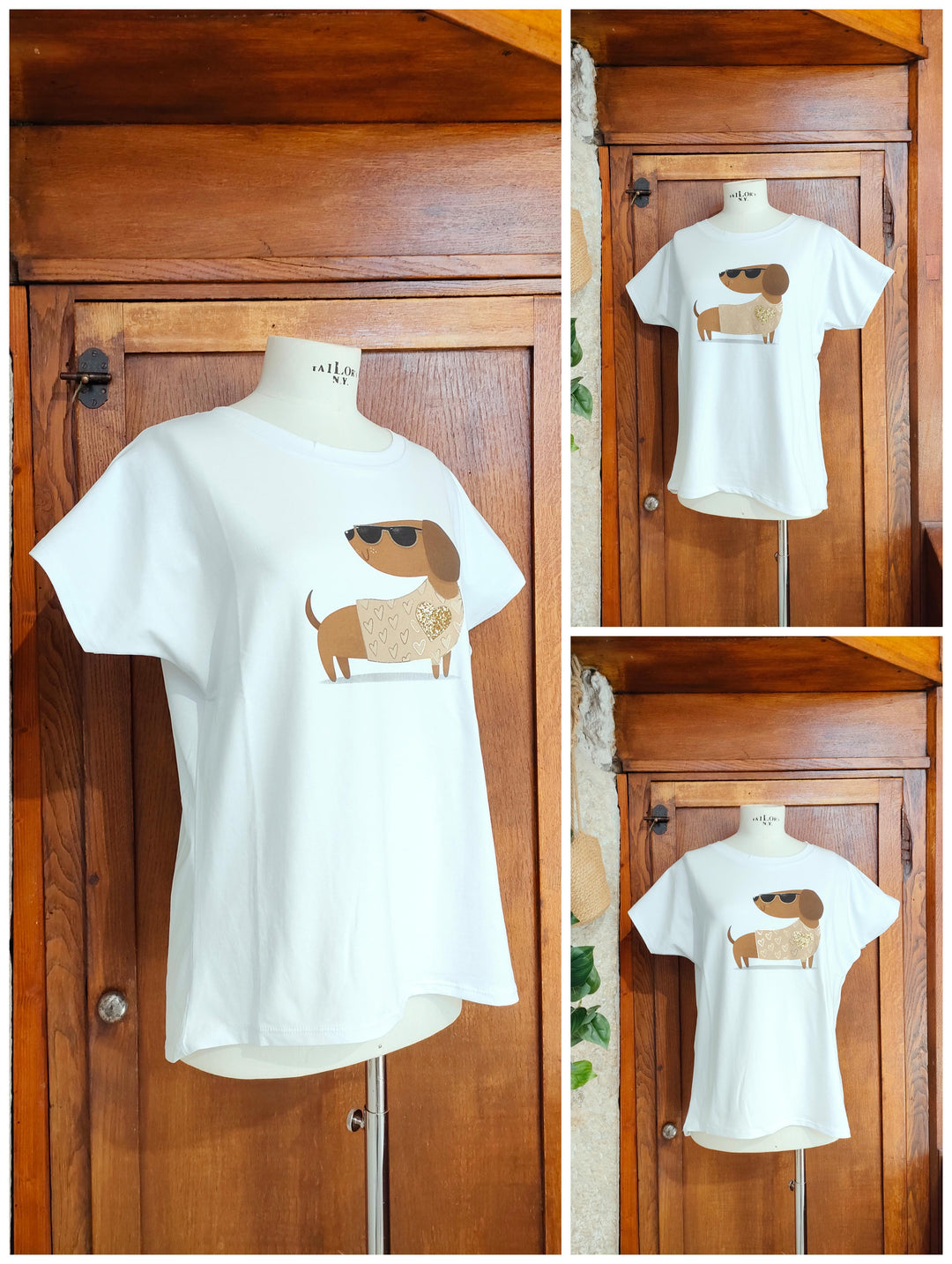T-shirt bassotto cuore