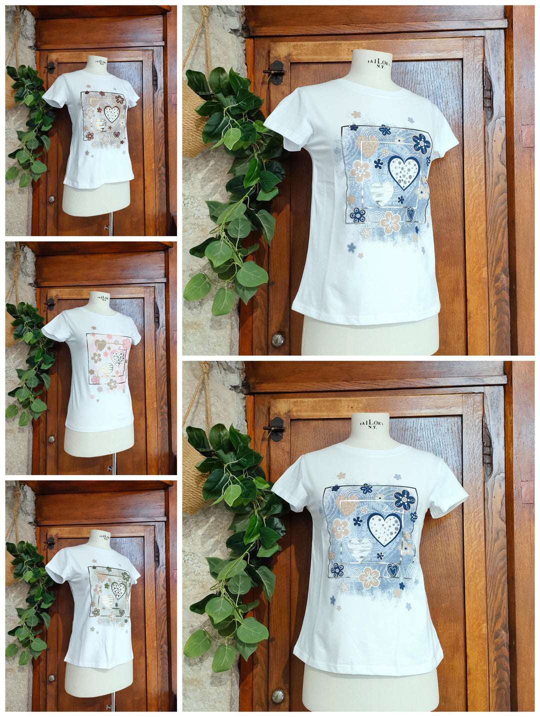T-shirt fiori cuori