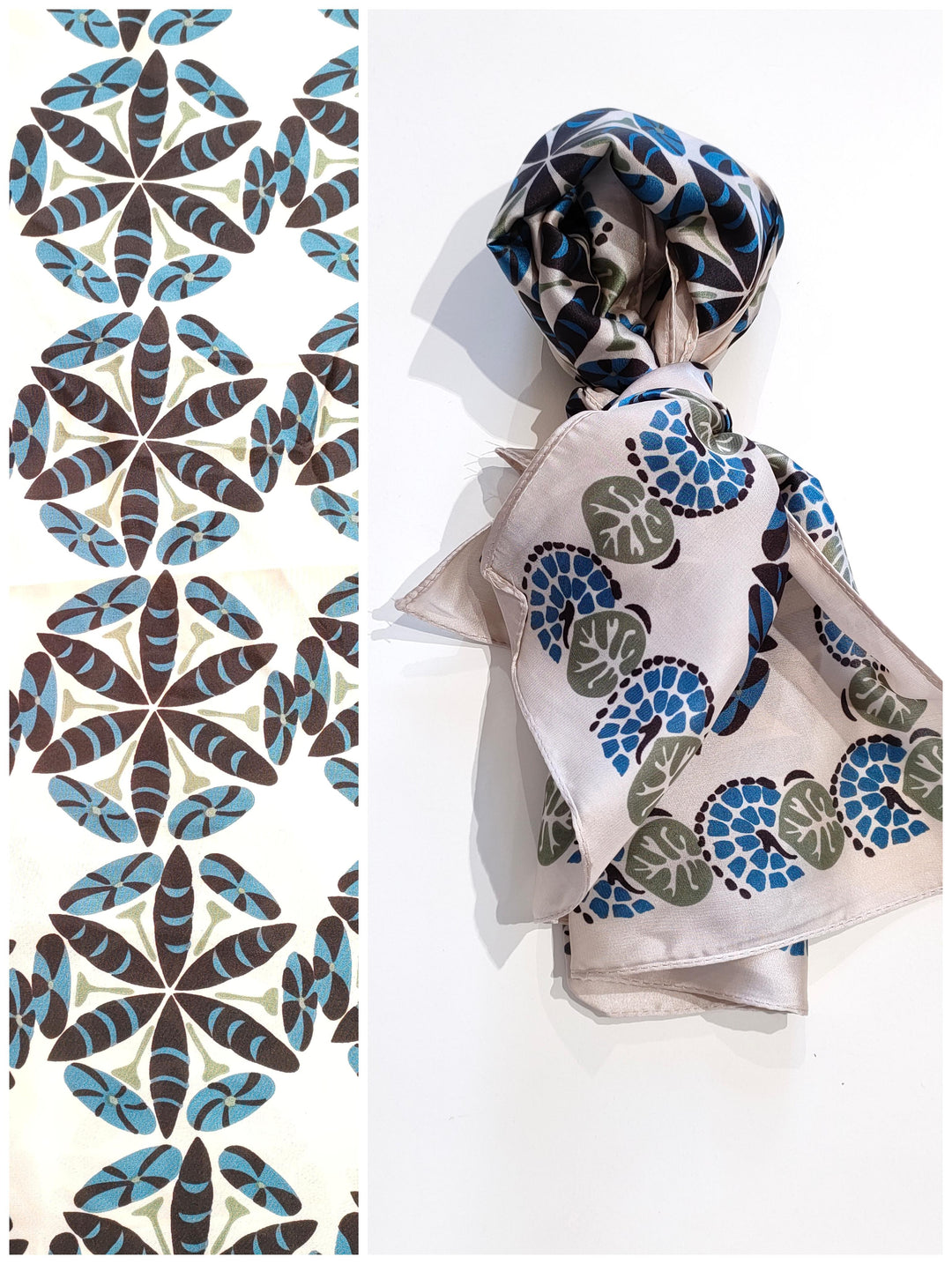 Foulard quadrato fiori astratti