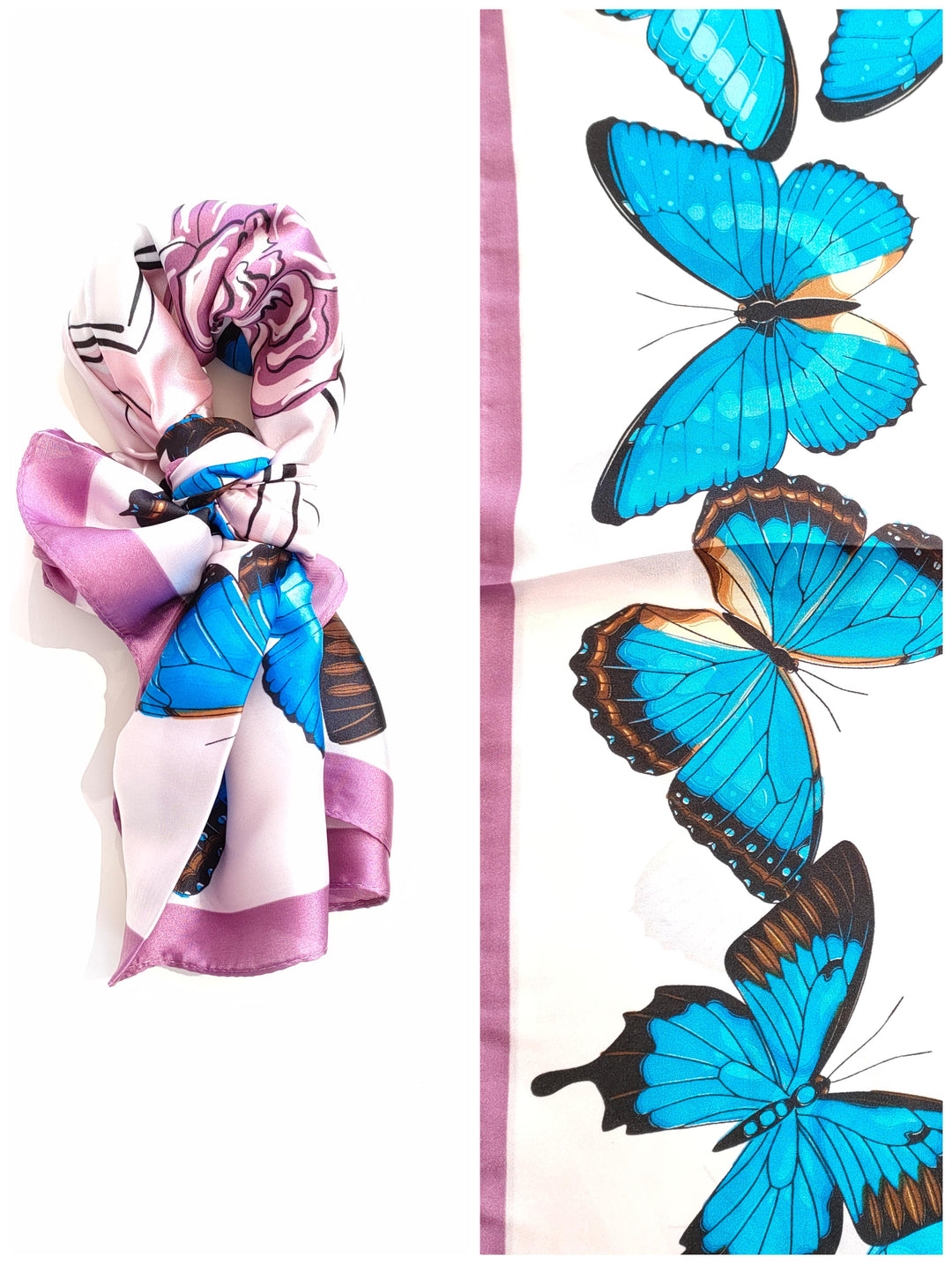 Foulard quadrato maxi farfalle