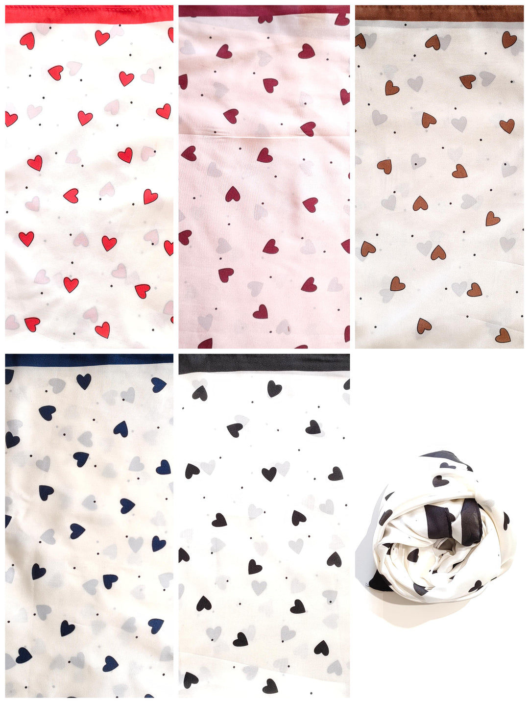 Foulard quadrato cuori pois