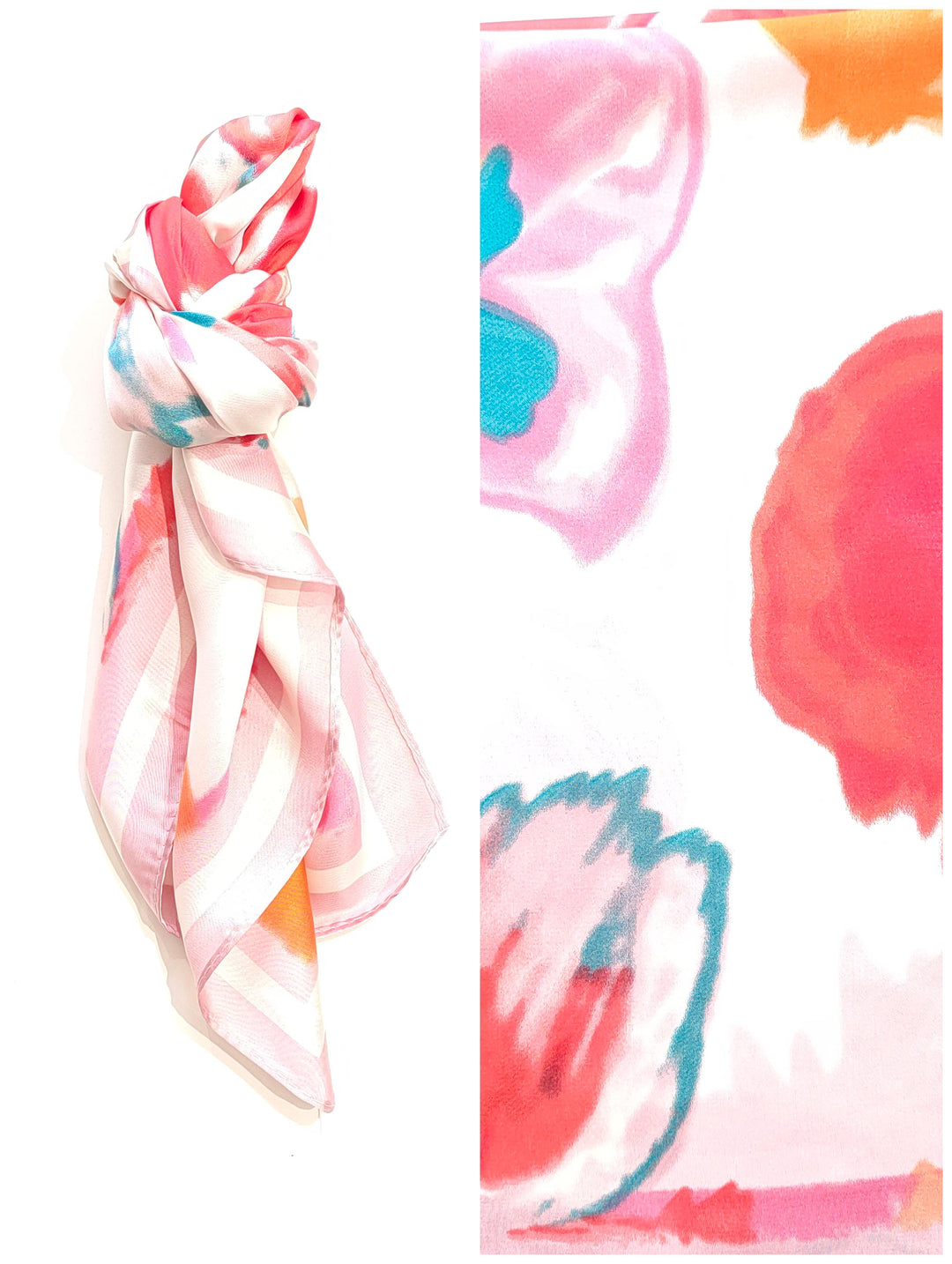 Foulard quadrato fiori acquerello
