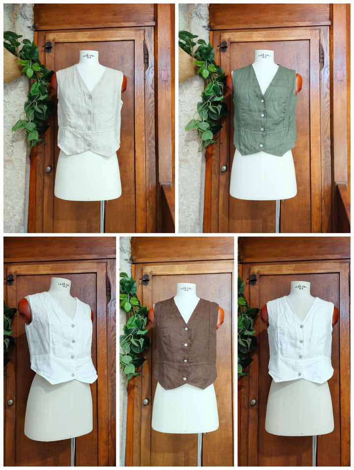 Gilet 100% lino
