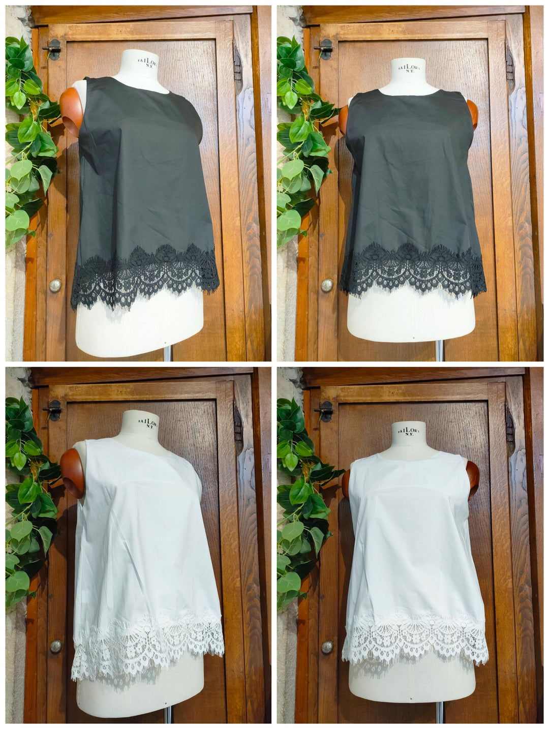 Blusa smanicata merletto