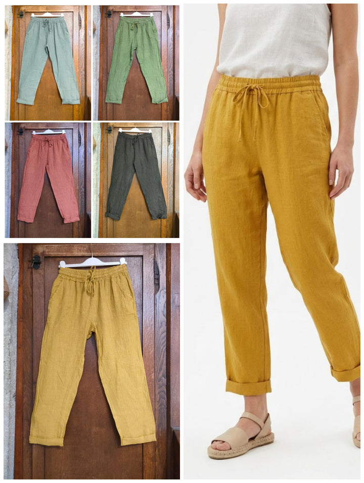 Pantaloni 100% lino