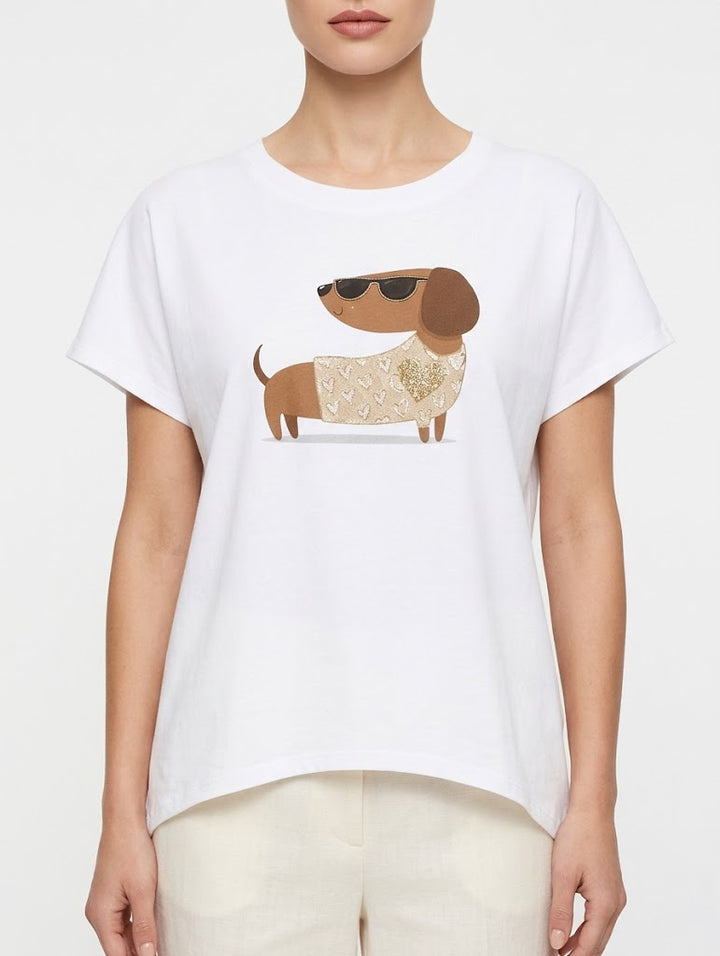 T-shirt bassotto cuore