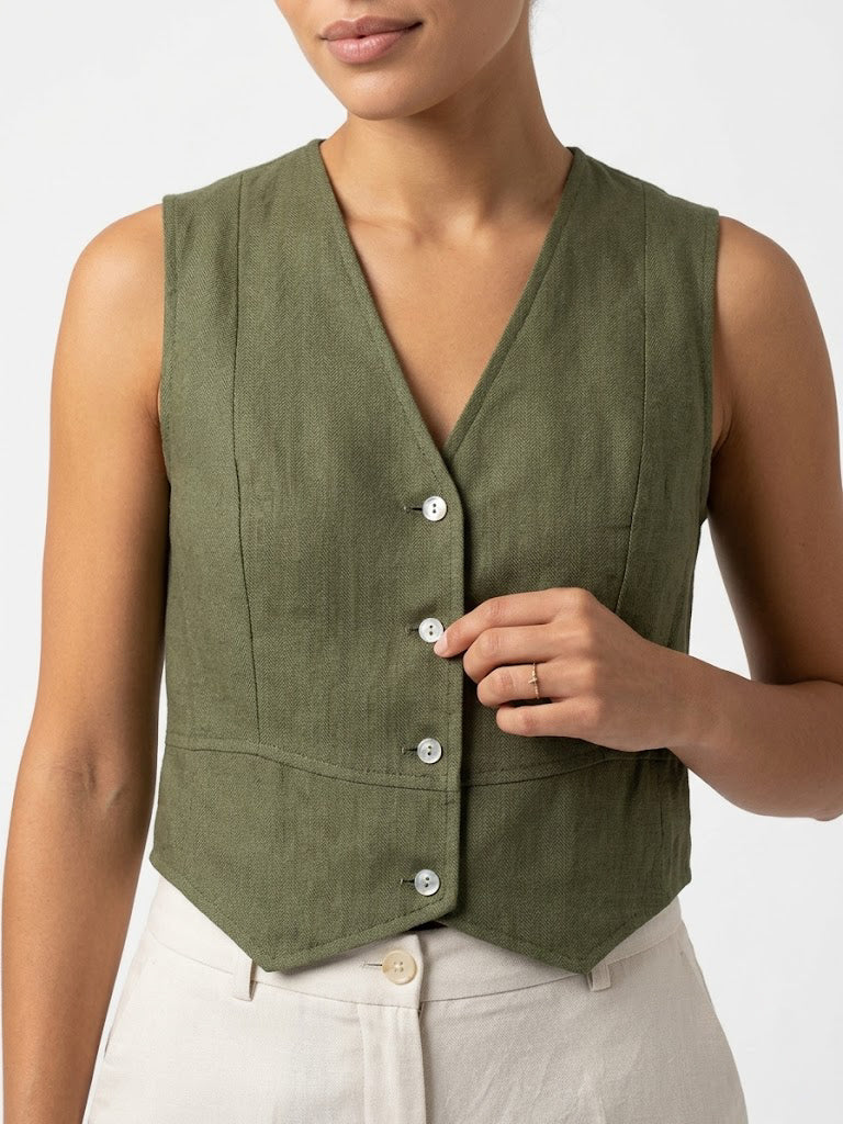 Gilet 100% lino