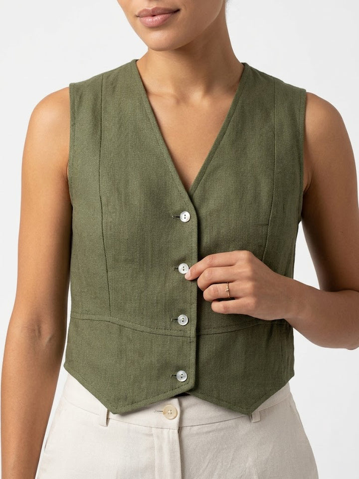 Gilet 100% lino