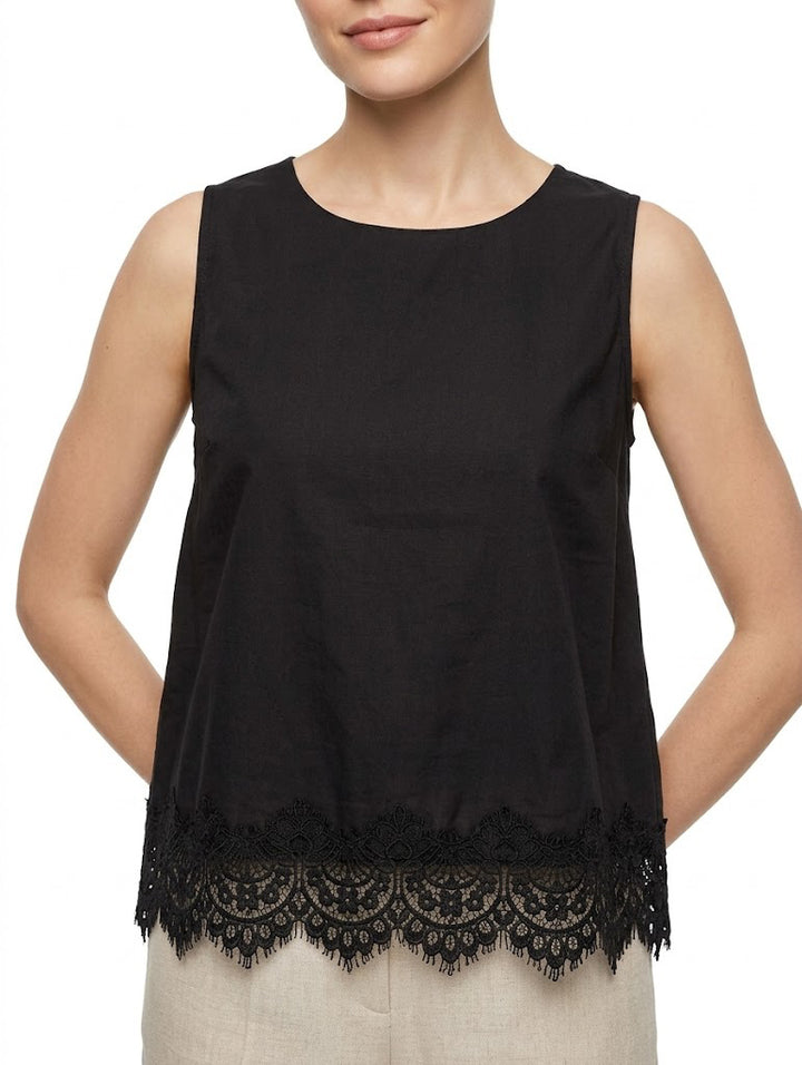 Blusa smanicata merletto