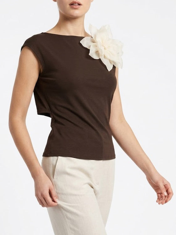 T-shirt spilla fiore