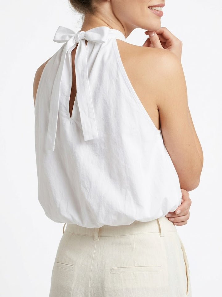 Blusa smanicata nodo dietro
