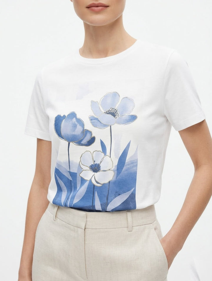T-shirt fiori stilizzati